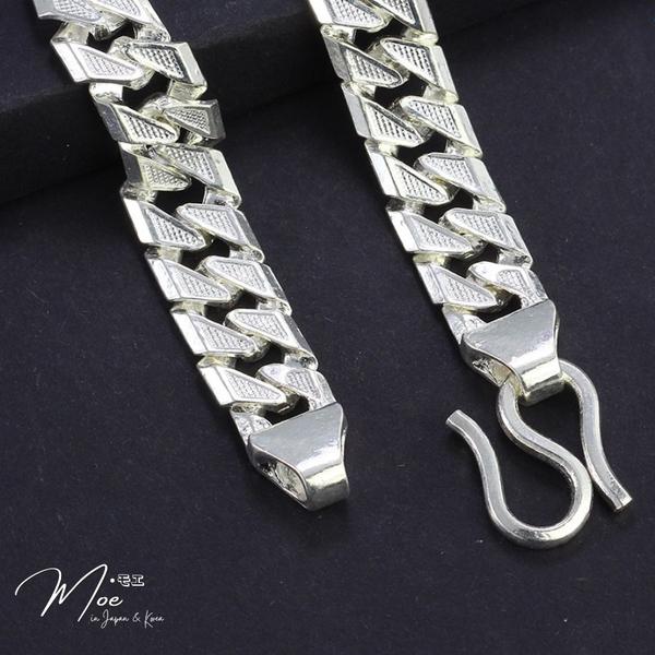 MT6 - Lắc tay nam họng xích lưỡi cưa vân đá cá tính (7c)