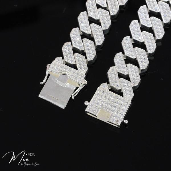 MT9 - Lắc tay nam Cuban dáng vuông kim cương (9c)