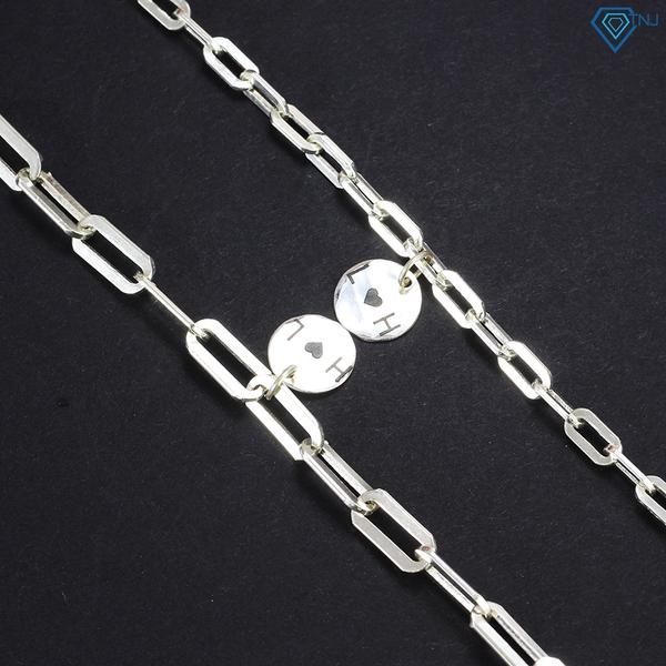 ĐT27 - Lắc tay đôi họng vuông charm tròn