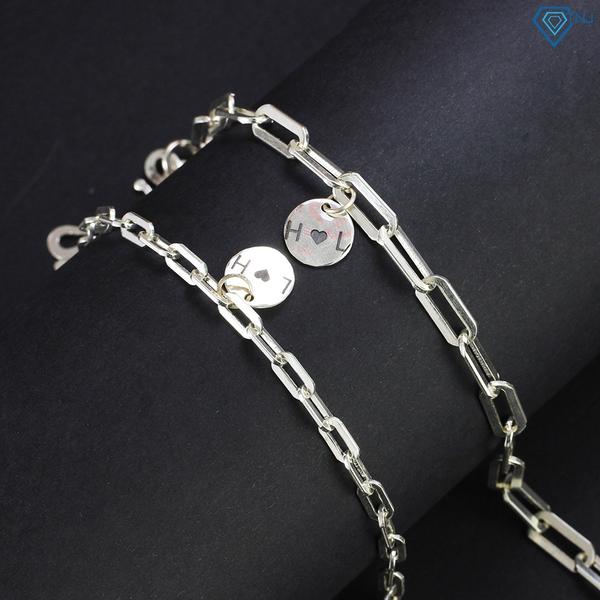 ĐT27 - Lắc tay đôi họng vuông charm tròn