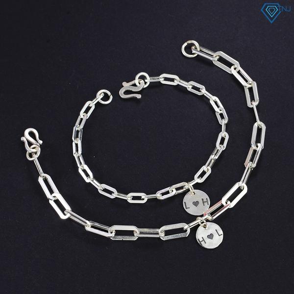 ĐT27 - Lắc tay đôi họng vuông charm tròn