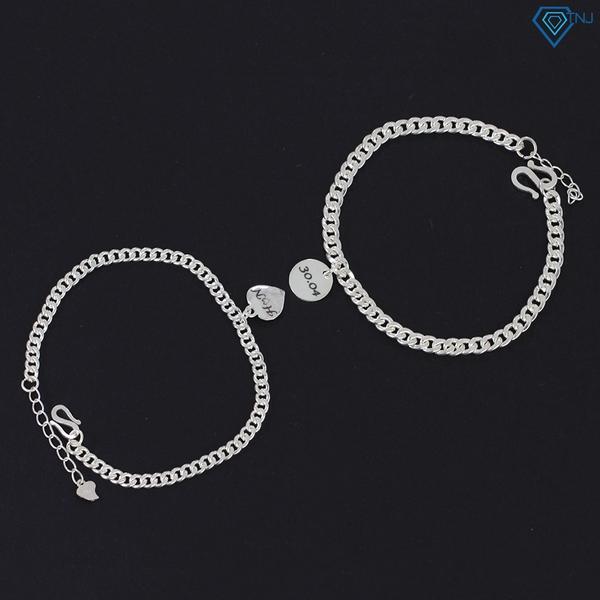 ĐT28 - Lắc tay đôi họng xích trơn khắc tên theo yêu cầu