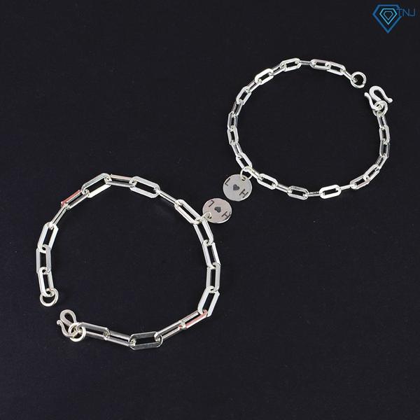 ĐT27 - Lắc tay đôi họng vuông charm tròn