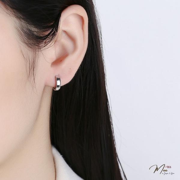 K216 - Khuyên tai bấm bản to viền nhám