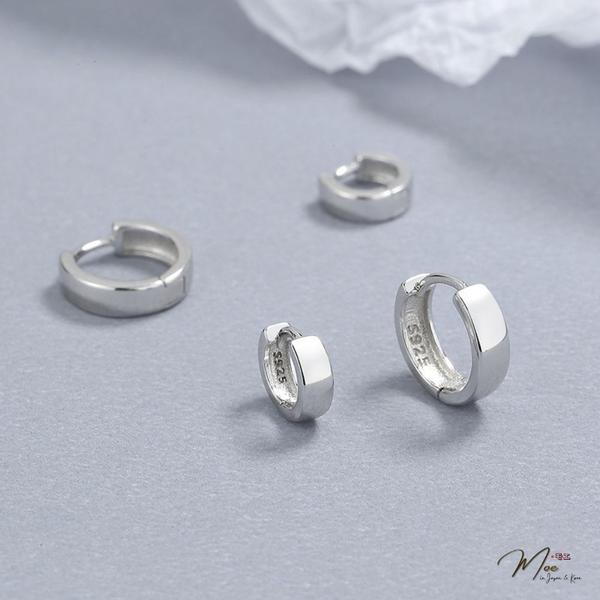 K216 - Khuyên tai bấm bản to viền nhám