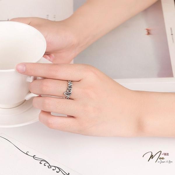 N131 - Nhẫn love sơn đen freesize