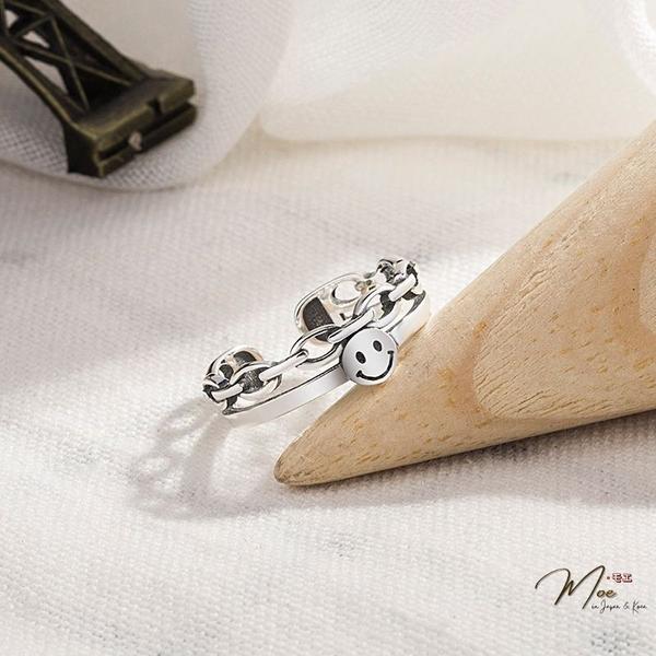 N129 - Nhẫn mặt cười họng xích sơn đen