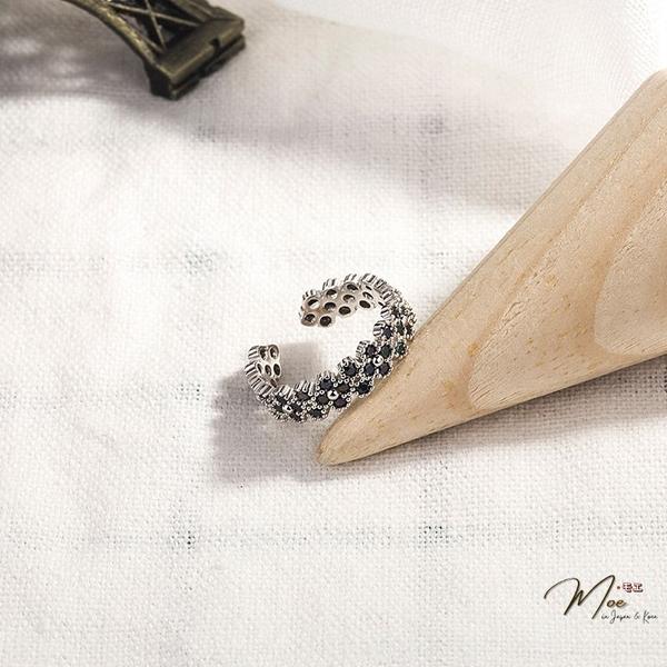 N130 - Nhẫn cỏ 4 lá sơn đen liền cá tính