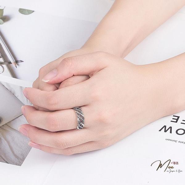 N126 - Nhẫn vặn thừng kép xoắn sơn đen freesize