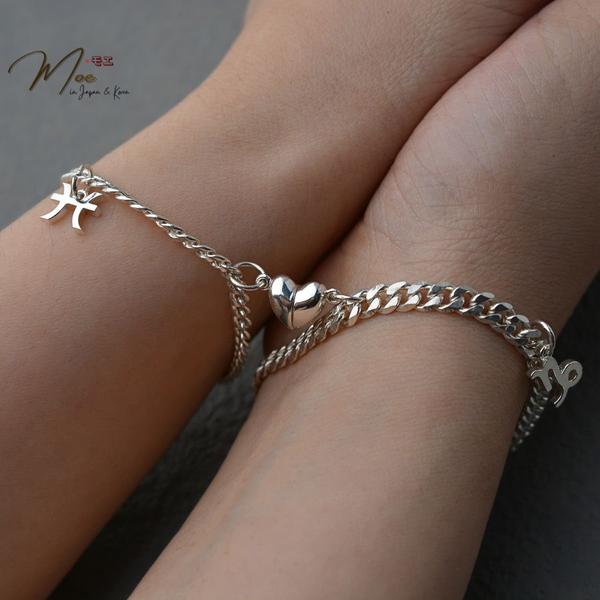 ĐT31 - Lắc tay đôi họng xích nam châm cung hoàng đạo