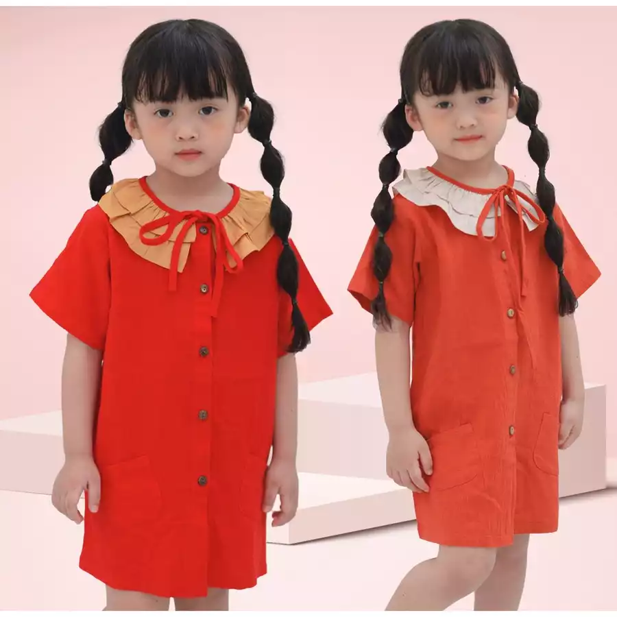Váy Tay Ngắn Phồng Màu Hồng Cho Bé Gái Mùa Hè, Bán Sỉ Đồ Trẻ Em | Sỉ Quần  Áo Trẻ Em Bán Online
