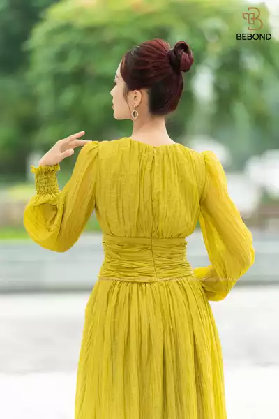 Đầm maxim XANH LÁ MẠ - Mirabel Dress