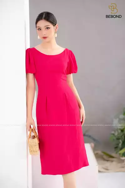 Đầm ôm linen màu HỒNG- Ciri Dress