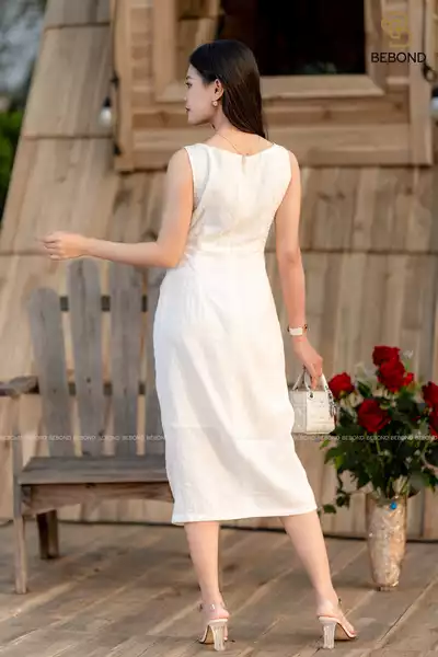 Đầm ôm phối túi màu TRẮNG- Jena Dress