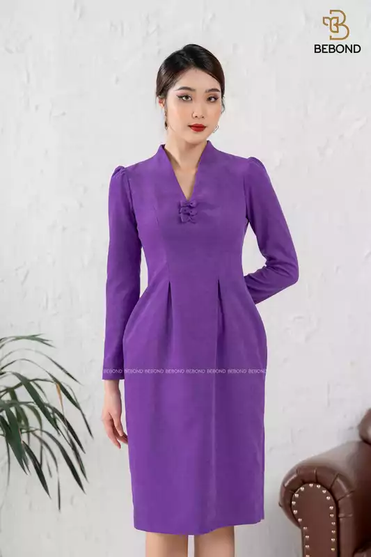 Đầm nhung tăm màu TÍM - Violet Dress