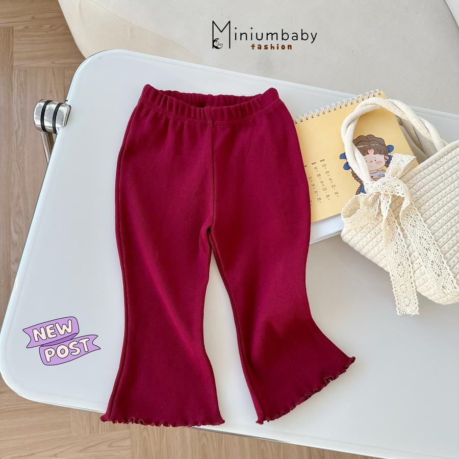 QD1650- quần dài trơn bé gái bèo gấu dodo