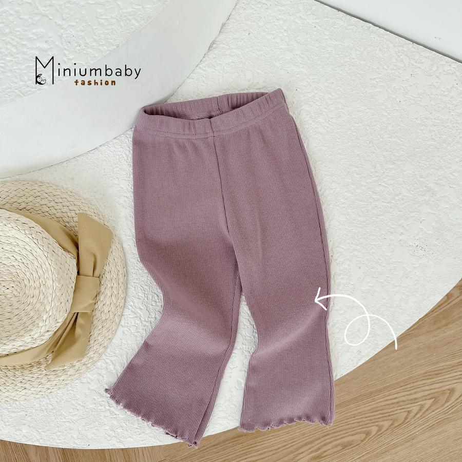 QD1650- quần dài trơn bé gái bèo gấu timdam