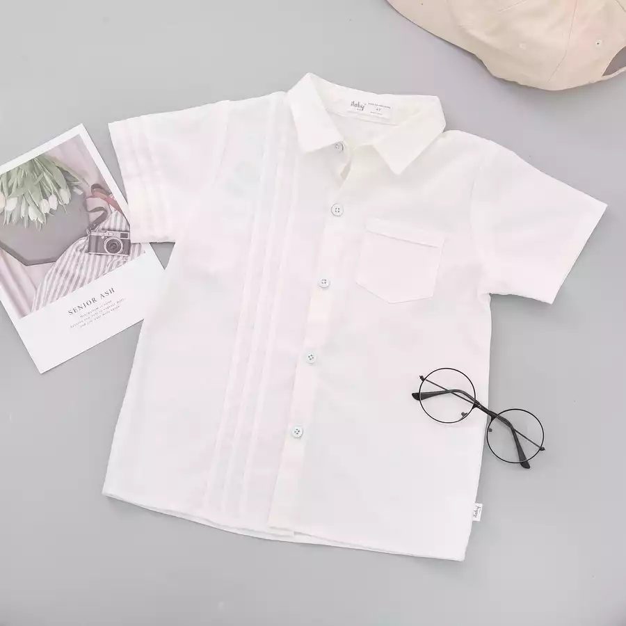 Áo linen bé trai ly trước