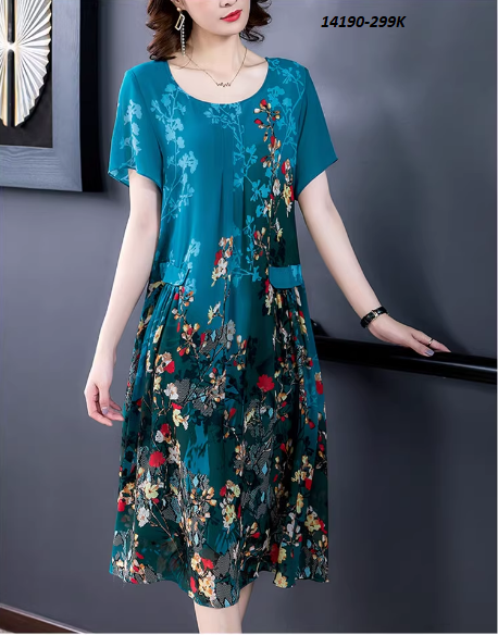 14190-Đầm suông cổ tròn in hoa cách điệu(voan, lót)_thumbnail_0