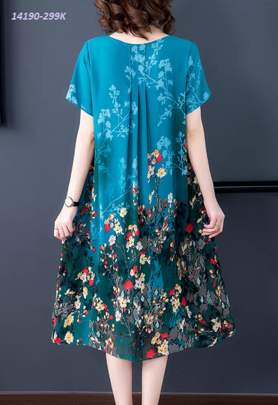 14190-Đầm suông cổ tròn in hoa cách điệu(voan, lót)_thumbnail_1