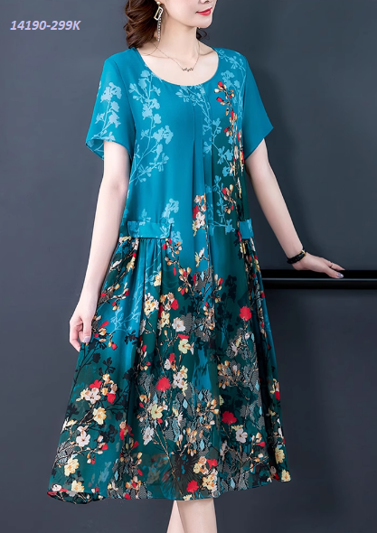 14190-Đầm suông cổ tròn in hoa cách điệu(voan, lót)_thumbnail_2