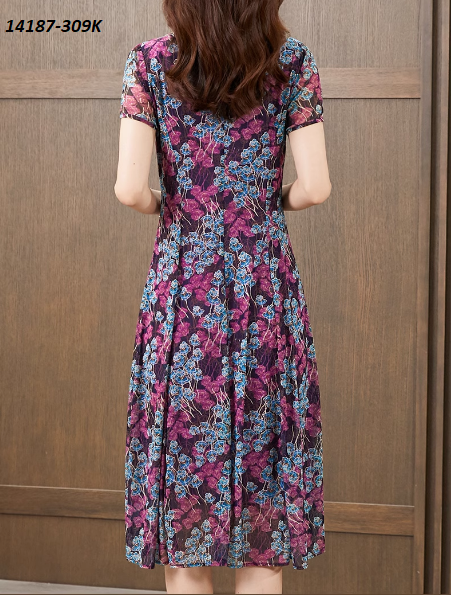 14187-Đầm suông A cổ tim in họa tiết hoa(voan,lót)_thumbnail_2