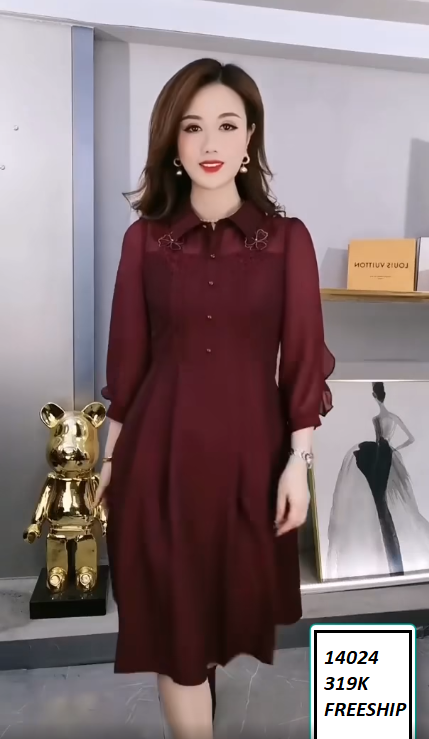 14024-Đầm xòe tay dài cổ sơ mi kết hoa (voan)FREESHIP_thumbnail_2