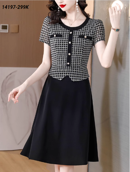 14197-Đầm suông peplum hoa sọc kết nút (thun lụa)_thumbnail_0