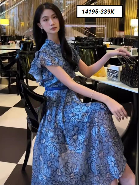 14195-Đầm dài in hoa tay bèo cổ trụ kết nút_thumbnail_0