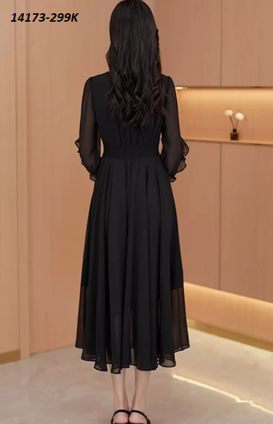 14173-Đầm voan xòe cổ tim tay lở viền bèo (voan, lót)_thumbnail_2