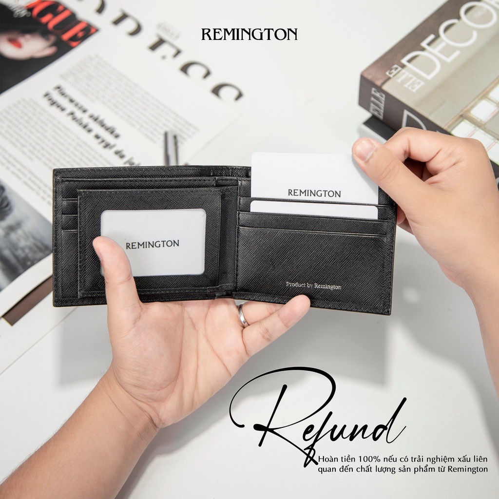 Ví nam mini Remington - Mark Wallet miễn phí in 3 ảnh và tặng kèm hộp, túi giấy làm quà tặng cho người yêu hoặc bố_thumbnail_6