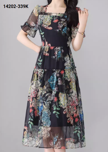 14202-Đầm voan hoa cổ vuông nhấn viền tầng (voan, lót)_thumbnail_3