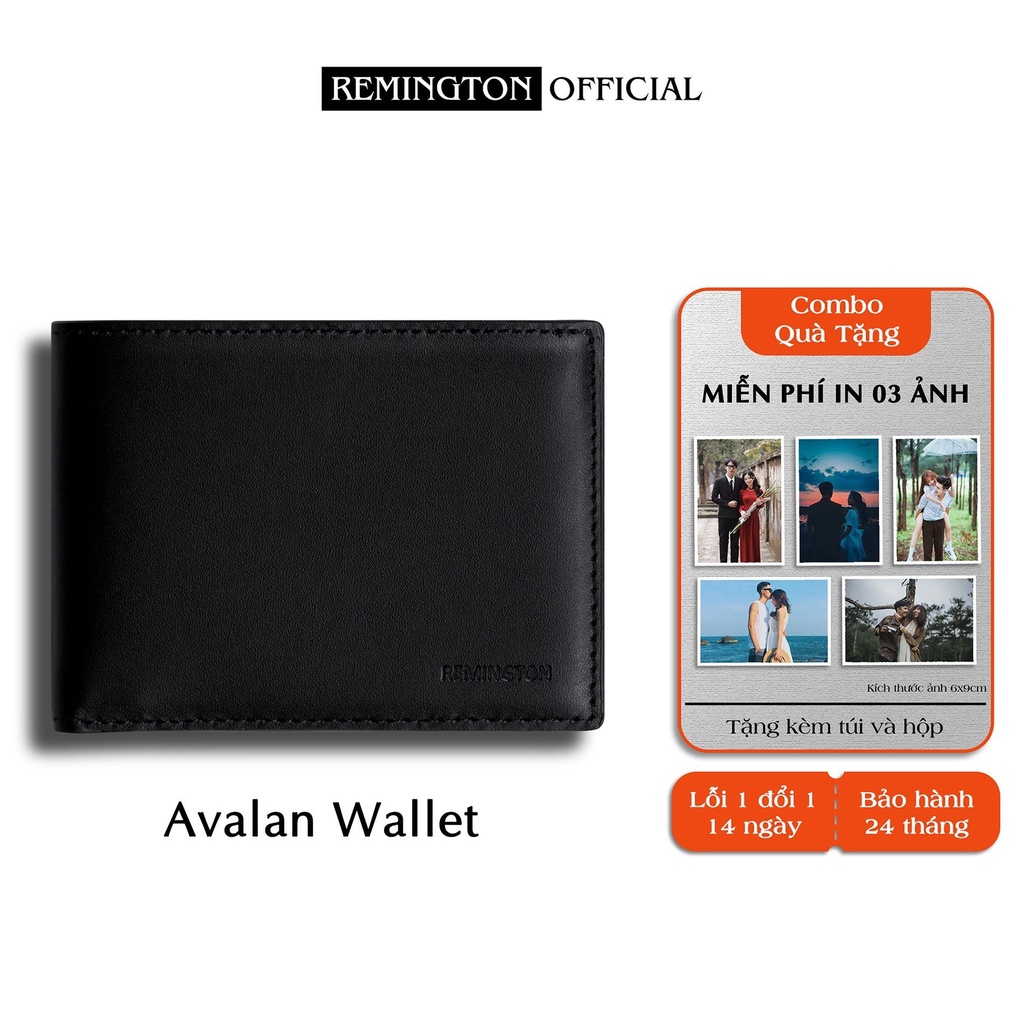 Ví nam mini Remingtonn  Avalan Wallet được làm từ da bò mastrotto cao cấp, fullbox phù hợp làm quà tặng cho người yêu