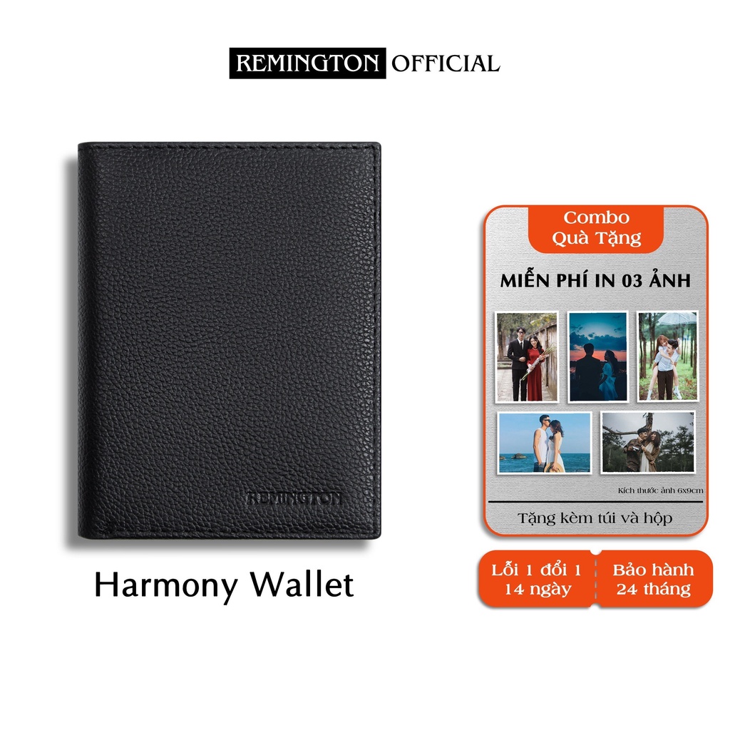 Ví nam cao cấp Remington - Harmony Wallet miễn phí in 3 ảnh và tặng kèm hộp, thiệp làm quà tặng cho người yêu hoặc bố