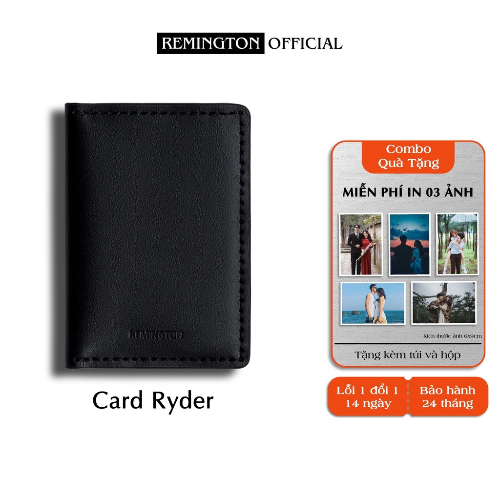 Ví nam mini nhỏ gọn CARD RYDER thiết kế tối giản da bò nappa cao cấp thương hiệu REMINGTON