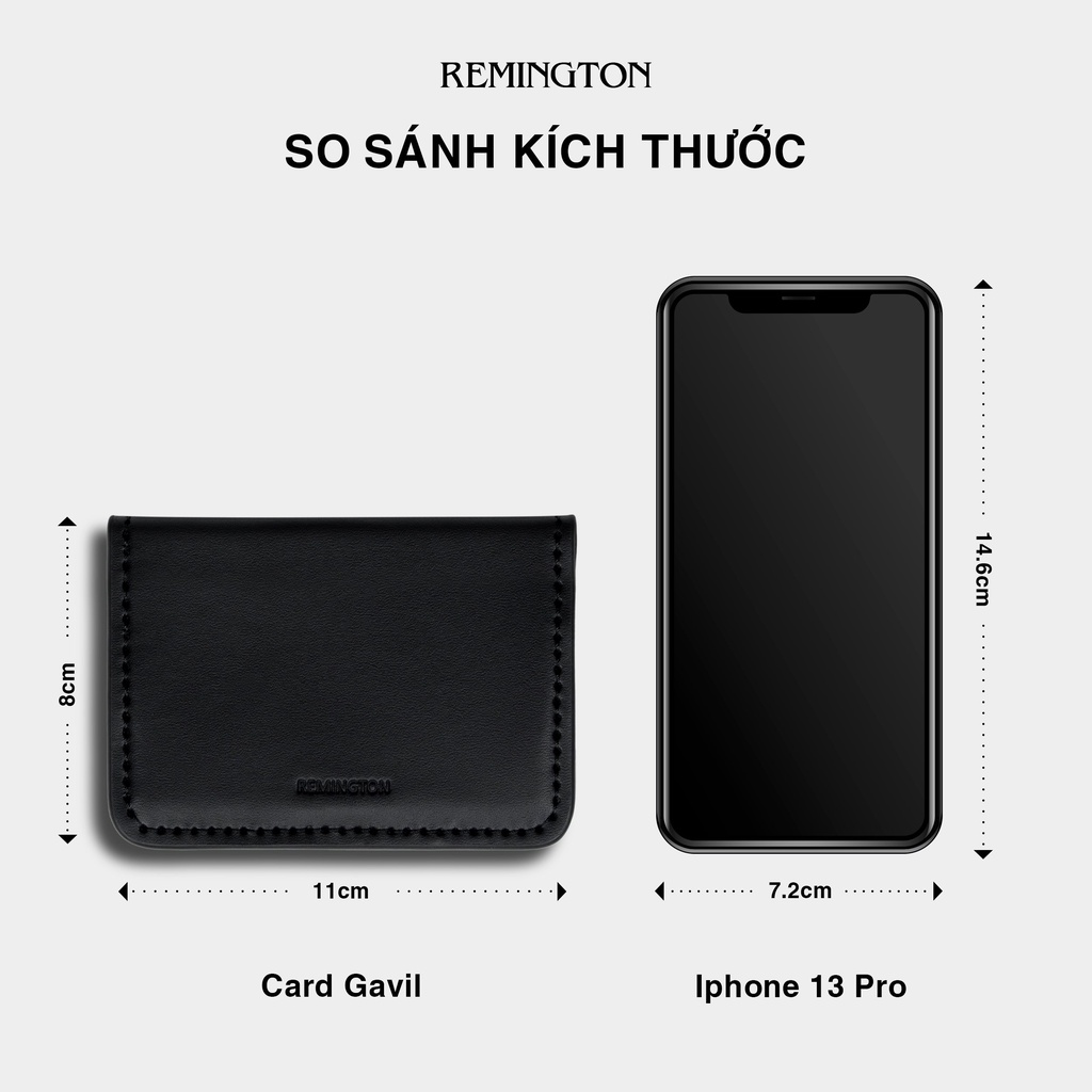 Ví nam mini nhỏ gọn CARD GAVIL thiết kế ngăn gợn sóng chất liệu da nappa thượng hạng thương hiệu REMINGTON_thumbnail_2