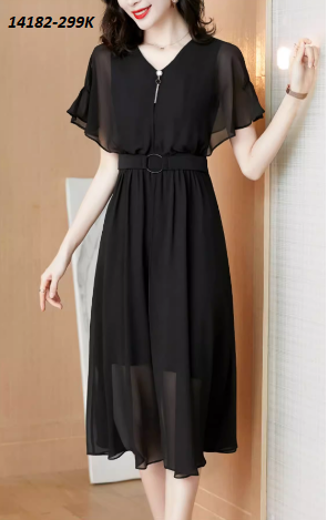 14182-Đầm voan xòe tay tiên, tà xẻ cách điệu (voan, lót)_thumbnail_2