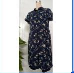 Đầm xanh đen họa tiết phối cách điệu 18HC245_thumbnail_1