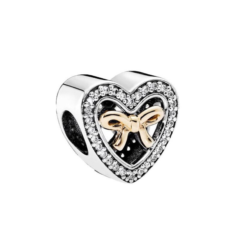 CL102 - Charm lẻ tim nơ vàng