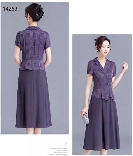 14263-Đầm xòe dáng peplum cổ đắp chéo kết nút cách điệu (tơ lụa, voan)_thumbnail_2