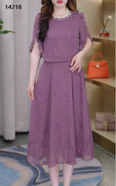 14218-Đầm voan tay xẻ  viền ren hoa giả kiểu rời ( voan,lót)_thumbnail_5