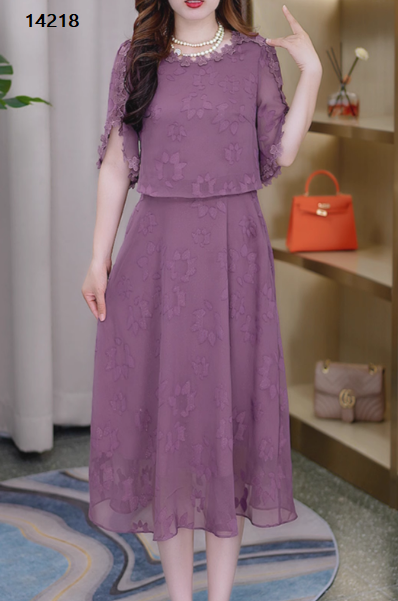14218-Đầm voan tay xẻ  viền ren hoa giả kiểu rời ( voan,lót)_thumbnail_4