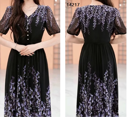 14217-Đầm voan cổ tim kết nít in hoa leo tím (voan, lót)_thumbnail_3