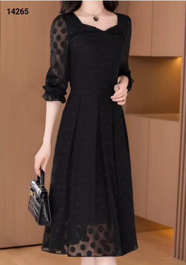 14265-Đầm voan xòe họa tiết hình tròn 3D (voan,lót)_thumbnail_4