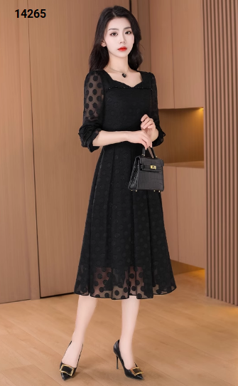 14265-Đầm voan xòe họa tiết hình tròn 3D (voan,lót)_thumbnail_3
