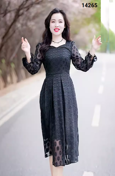 14265-Đầm voan xòe họa tiết hình tròn 3D (voan,lót)_thumbnail_0