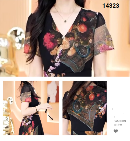 14323-Đầm maxi voan tay ngắn cổ tim cách điệu  (voan,lót)_thumbnail_3