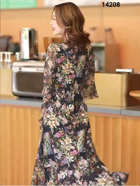 14208-Đầm voan hoa đuôi cá tay lở ( voan, lót)_thumbnail_2