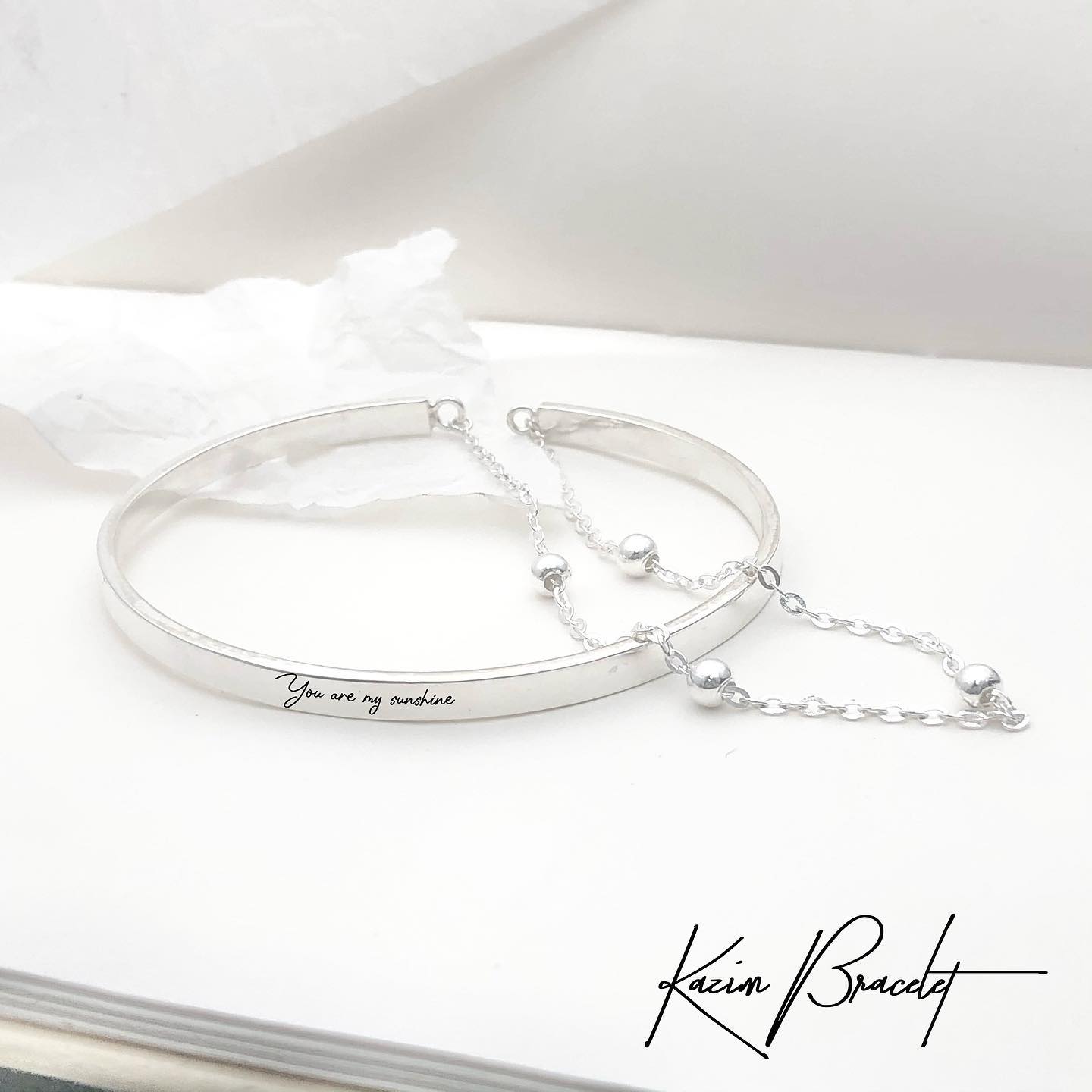 ĐT34 - Lắc tay đôi cứng hở (kèm charm xích)