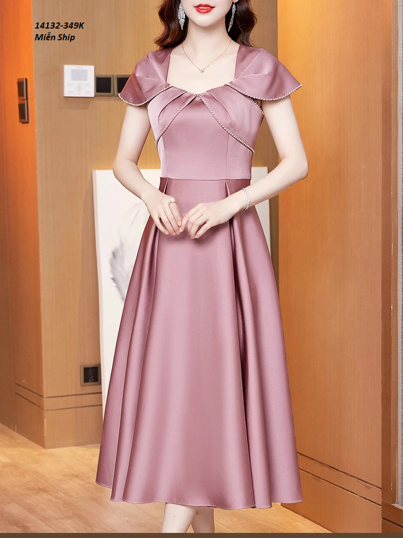14132-Đầm xòe dự tiệc tay con viền hạt (lụa nhung)FREESHIP_thumbnail_1